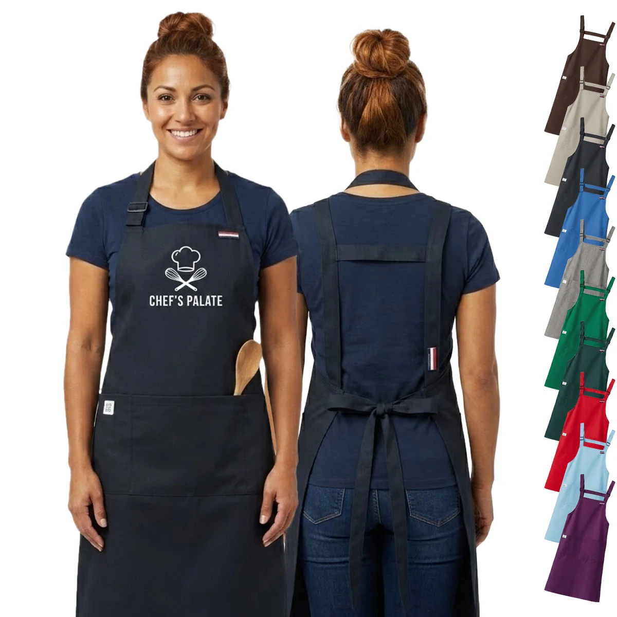 Serge Kitchen Apron w/ Shoulder strap & 2 pockets, Oil Proof 1