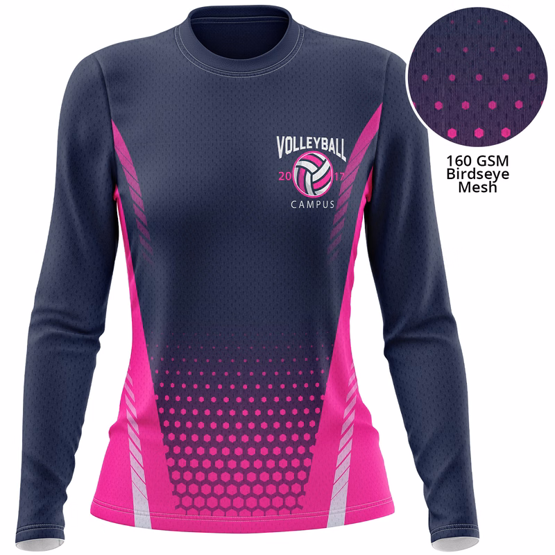 Women's 160 GSM Birdseye mesh Sublimation Long Sleeve T-shirt