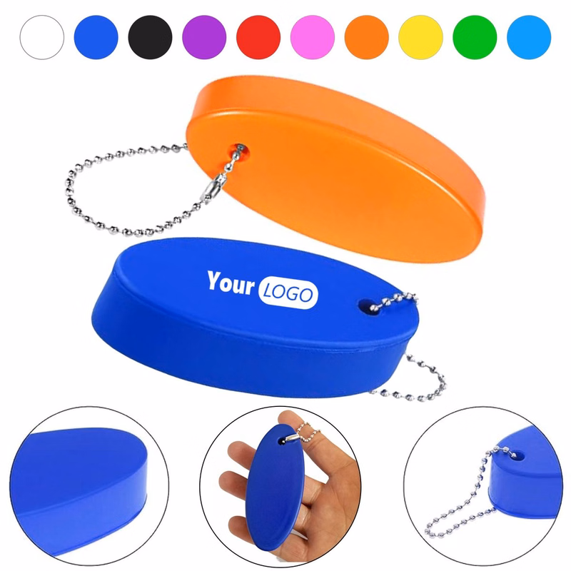 Oval Floating PU Foam Keychain for Boating