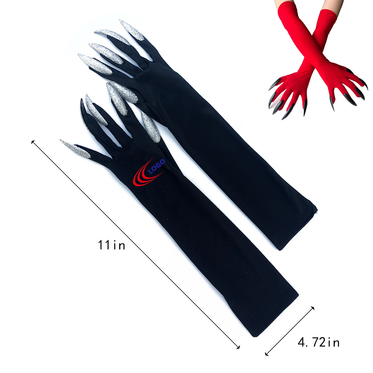 Halloween Cosplay Long Nail Witch Gloves 1