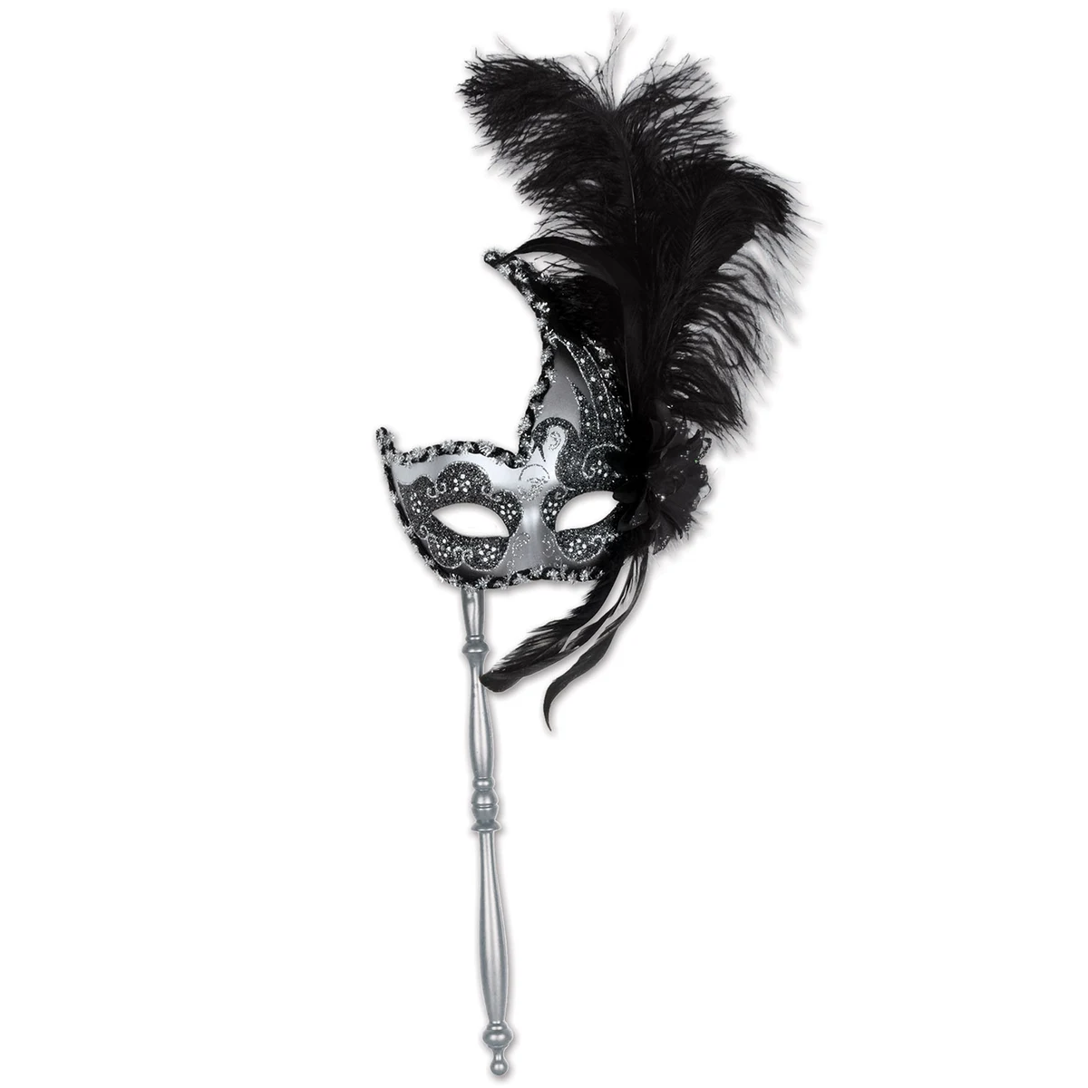 Feathered Mask With Stick 1