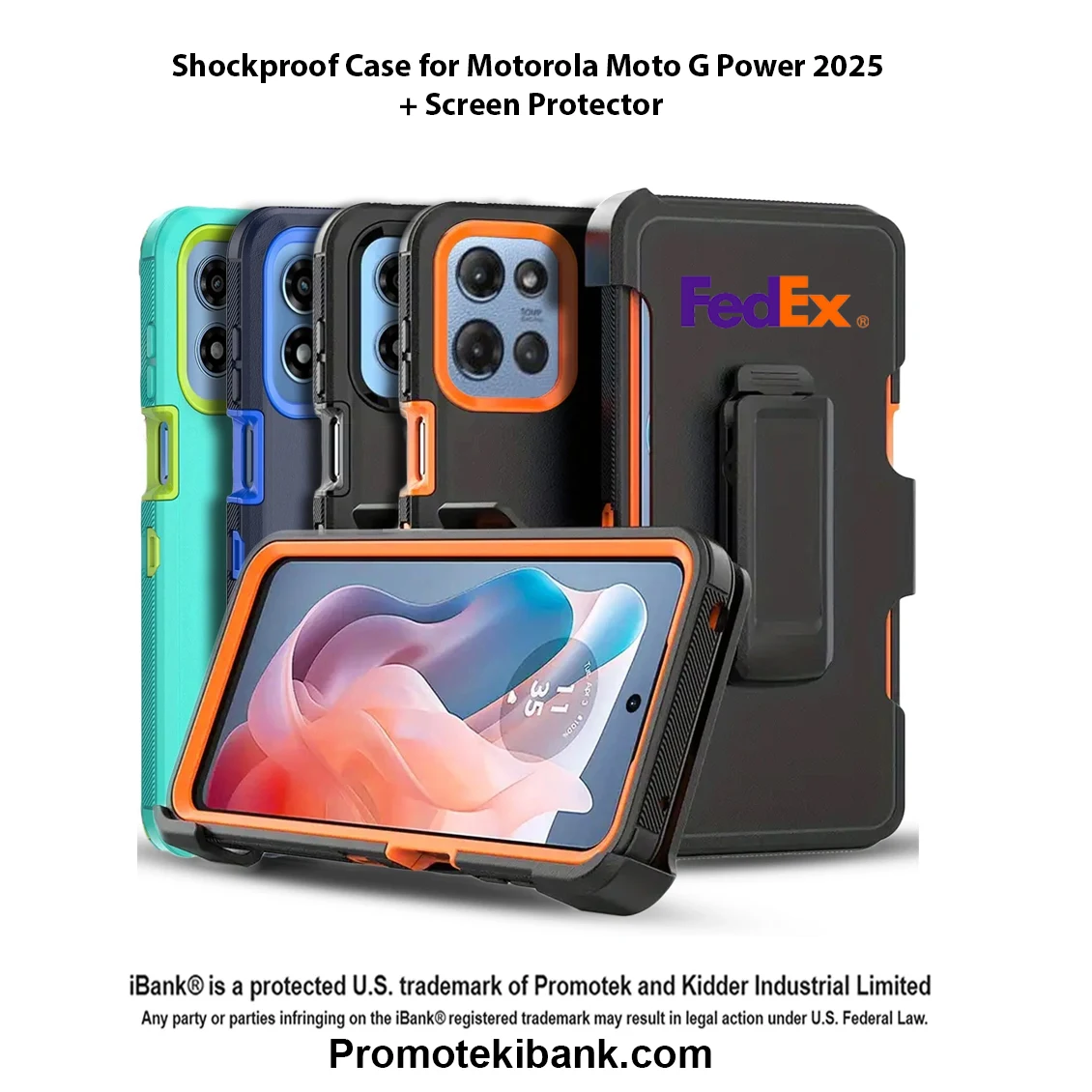 iBank ® Moto G 2026 Shockproof Case + Belt Clip + Screen Glass 1
