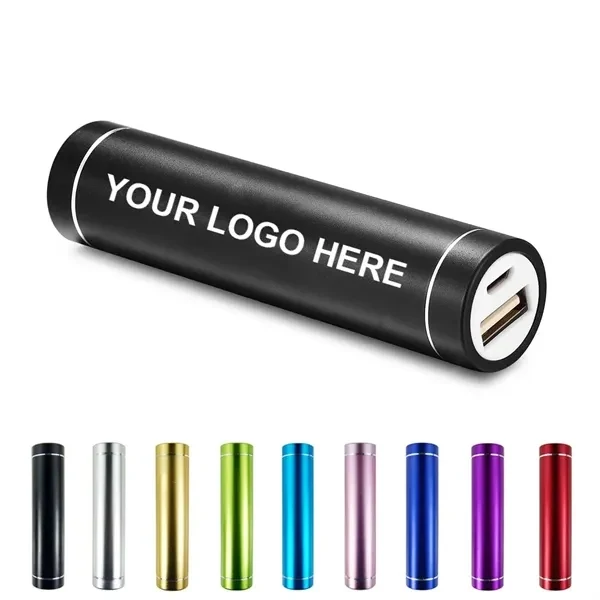 Custom 1200mah Cylindrical Portable Charger with Dual USB Ports — Travel Power Bank 1