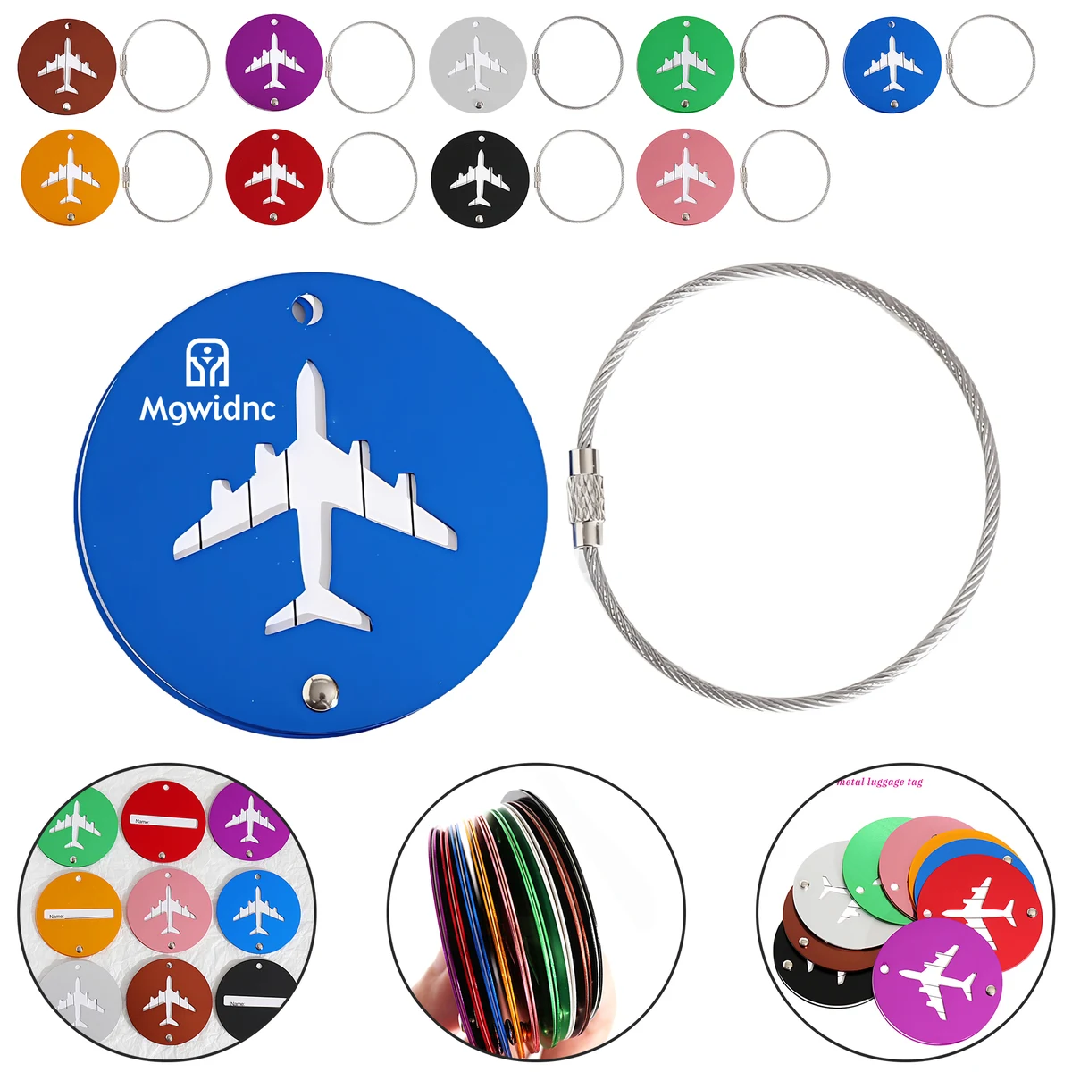 Round Aluminum Luggage Tag for Suitcase 1