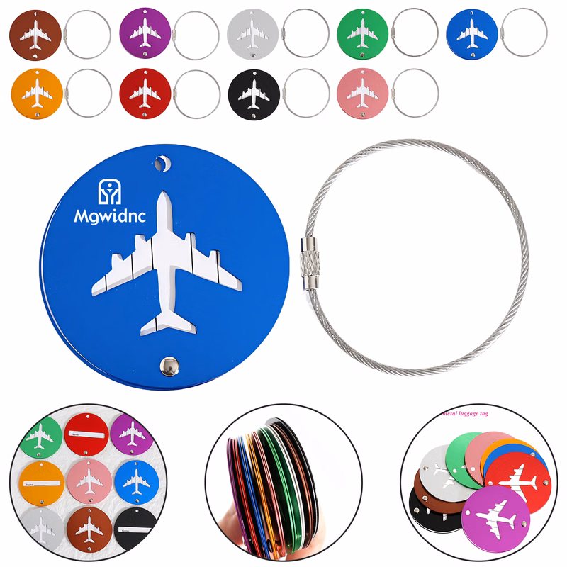 Round Aluminum Luggage Tag for Suitcase