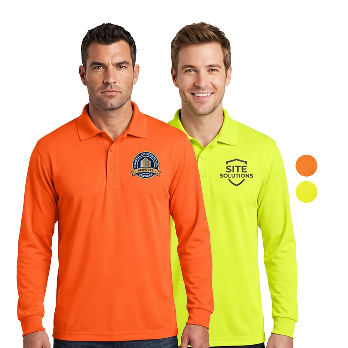 Non-ANSI High Viz Safety Workwear Long Sleeve Polo 1