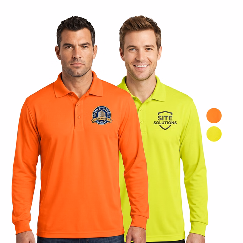 Non-ANSI High Viz Safety Workwear Long Sleeve Polo