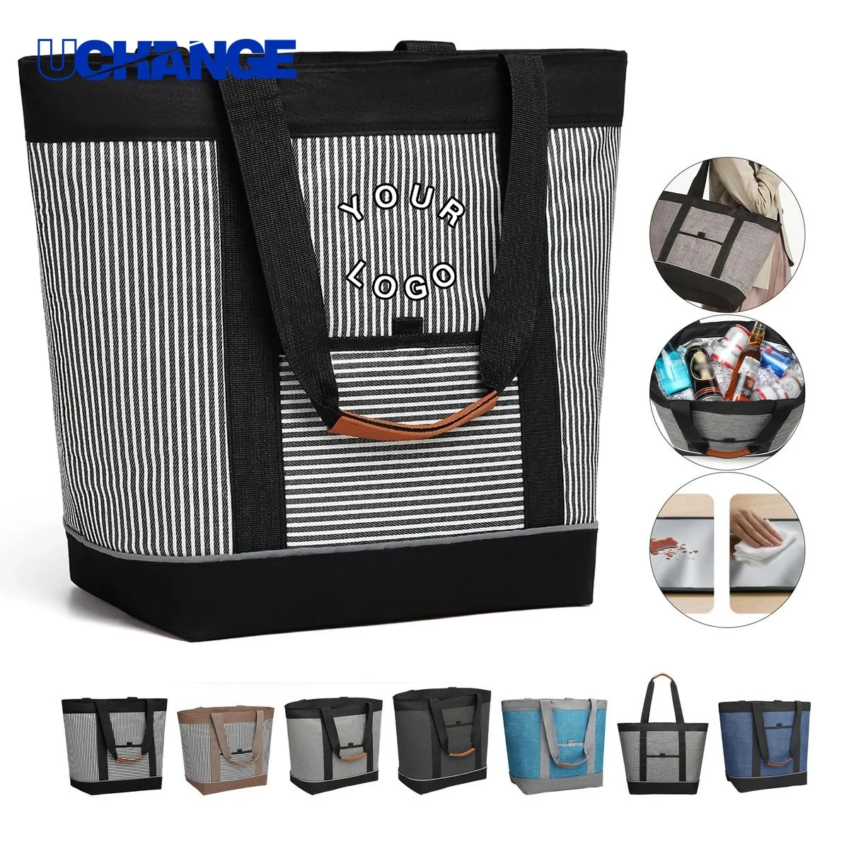 Thermal Cooler Tote Bag Carrier with Zipper 1