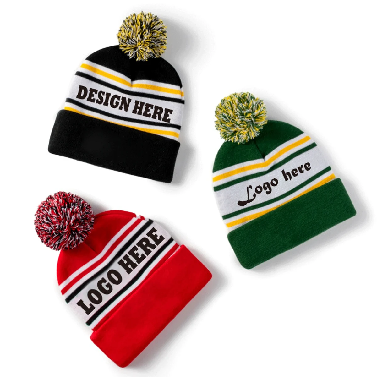 Pom Cuff Beanie Hat MOQ 50PCS 1
