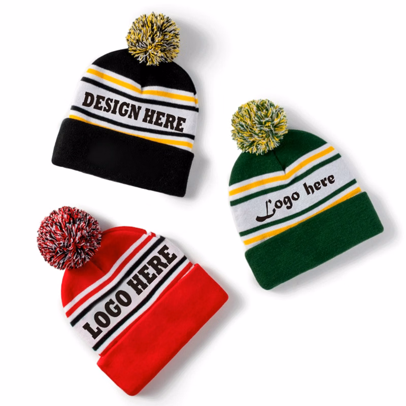 Pom Cuff Beanie Hat MOQ 50PCS