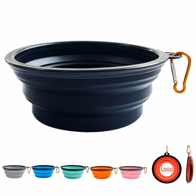 11.8oz Foldable Silicone Pet Bowl with Climbing Buckle,