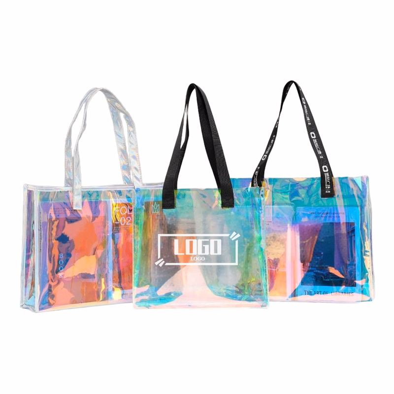 Holographic PVC Tote Bag With Custom Logo Option