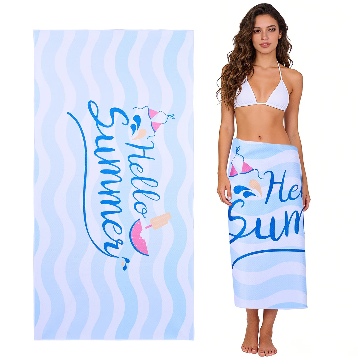 Sublimated Quick-Dry Microfiber Beach Towel 1