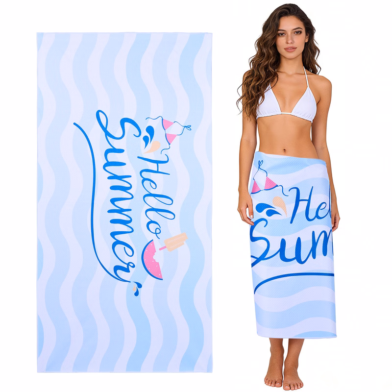 Sublimated Quick-Dry Microfiber Beach Towel