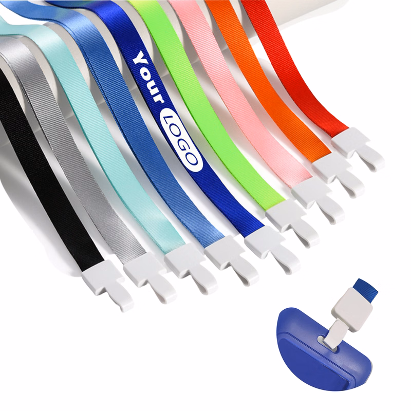 ID Card Holder Lanyard with Polyester Strap and Work Clip