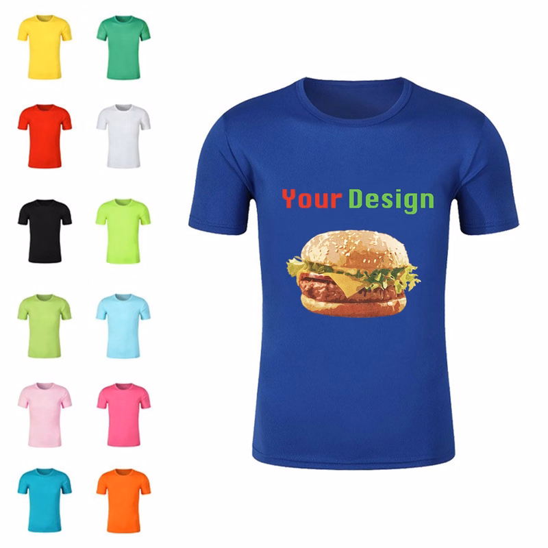 MOQ50 Full Color Custom Crew T Shirt