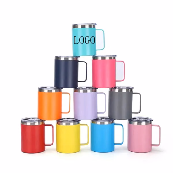 Custom 12 oz Stainless Steel Insulated Travel Mug with Leak-Proof Lid — Promo