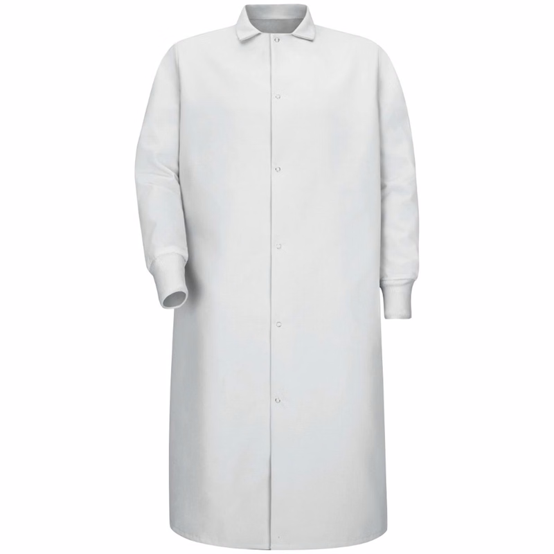 Unisex Gripper-Front Pocketless Butcher Coat With Knit Cuffs - KS60