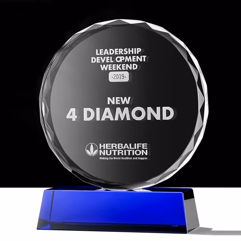 Personalized Round Crystal Award Plaque