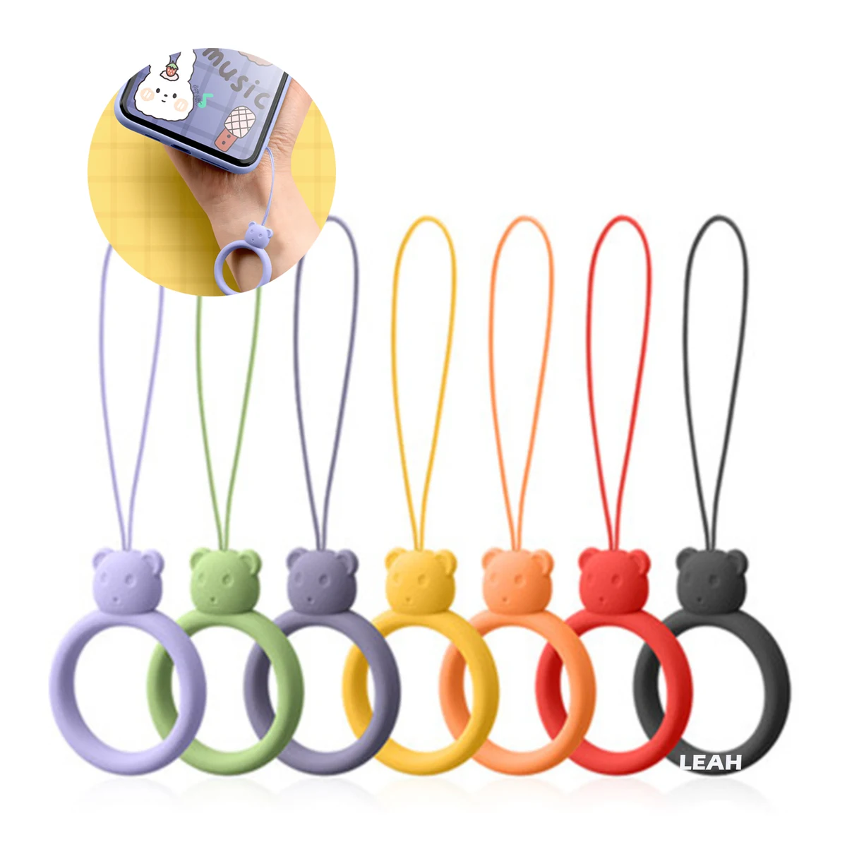 Silicone Smartphone Ring Strap Grip Holder 1