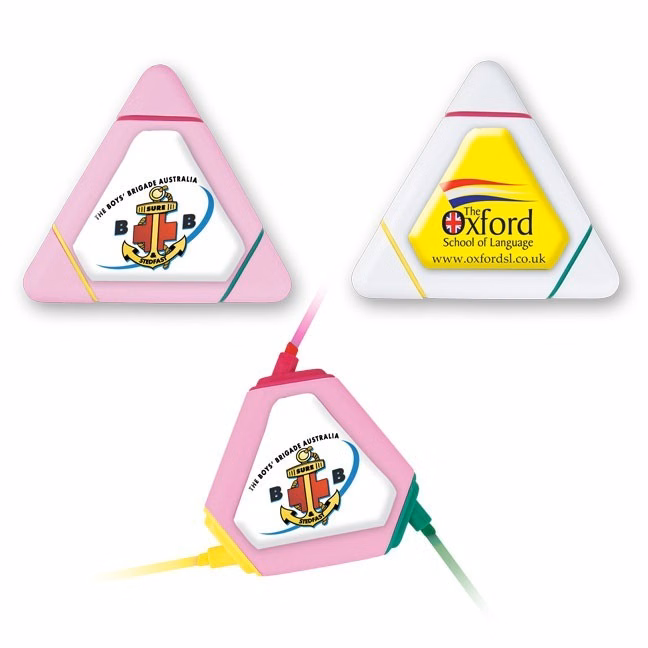 Tri Color, Triangle Highlighter with Epoxy Dome Imprint