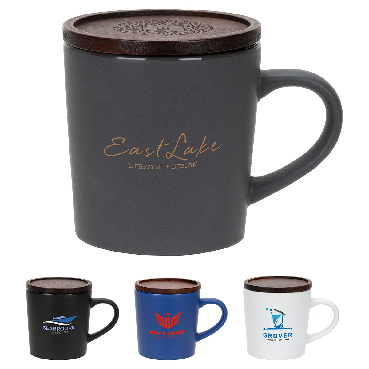 Circo 16 oz Ceramic Mug with Wooden Lid 1