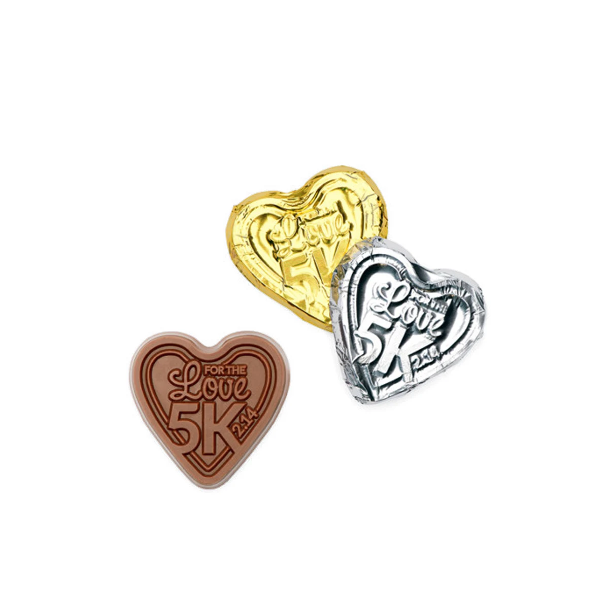 Premium Custom Foil-wrapped Chocolate Heart 1