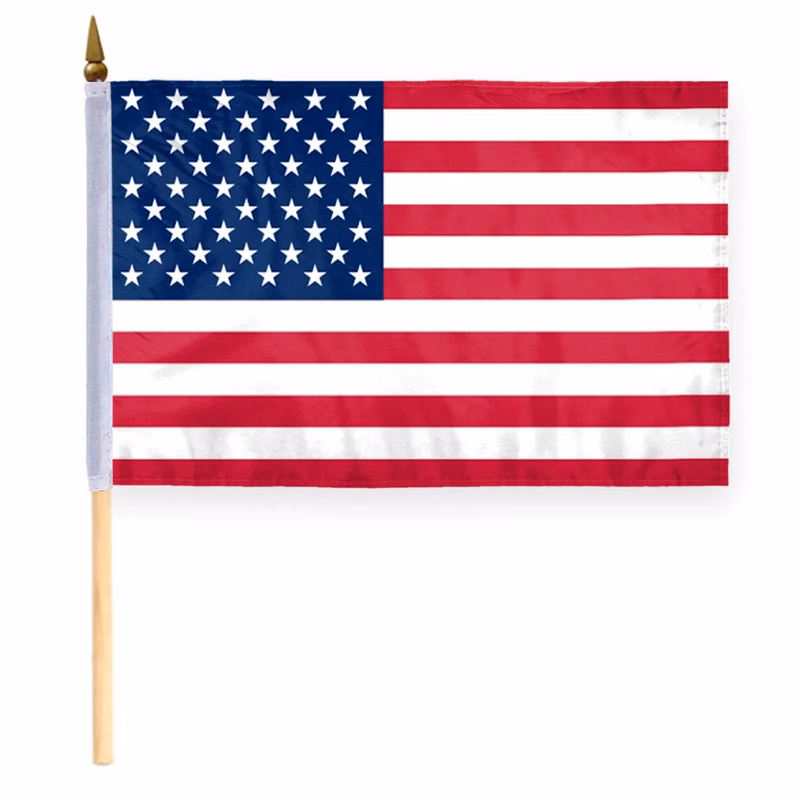 USA Printed Stick Flags - 16" x 24"