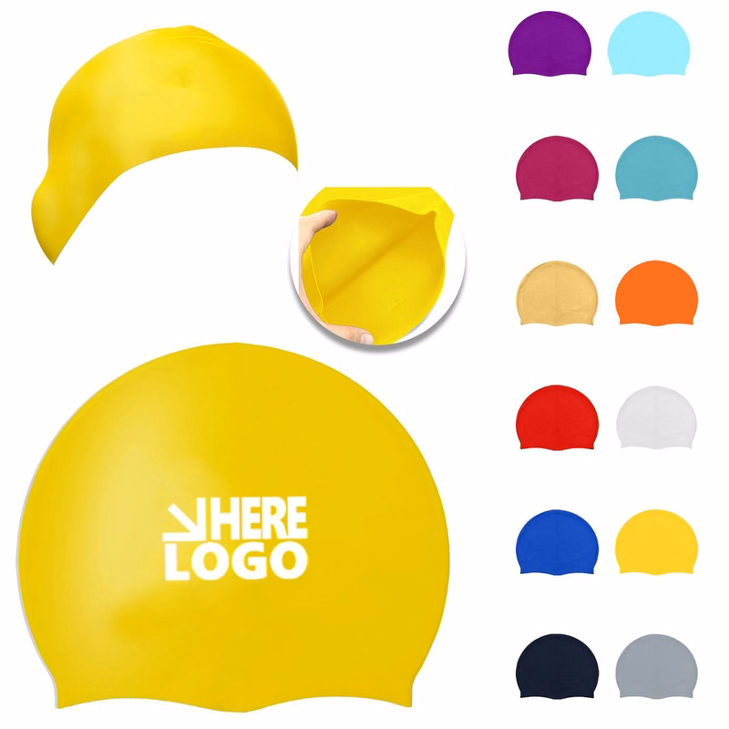Customizable Silicone Swim Cap Full Color Logo For Groups And Competitions