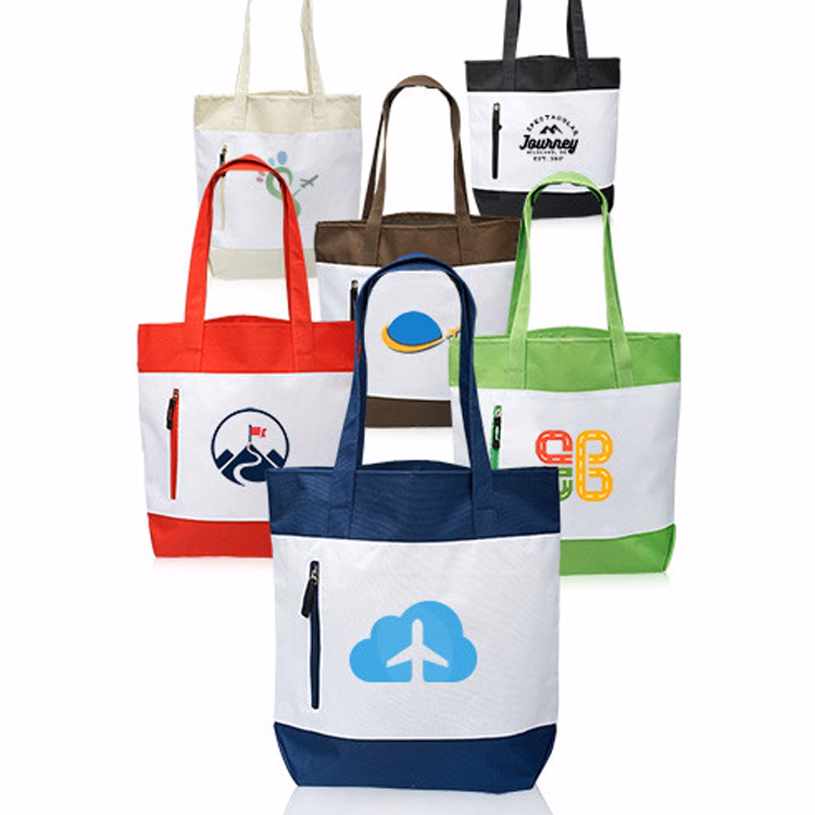 Tote Bag with Front Zipper
