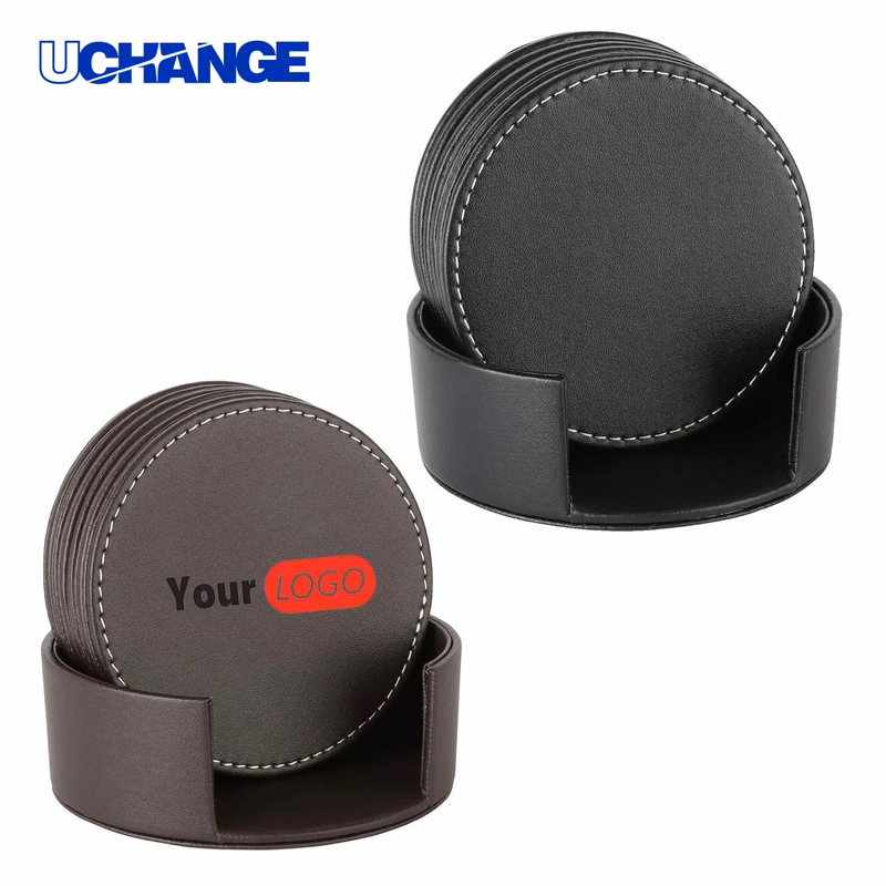 Round Leather Coffee Coaster Mat