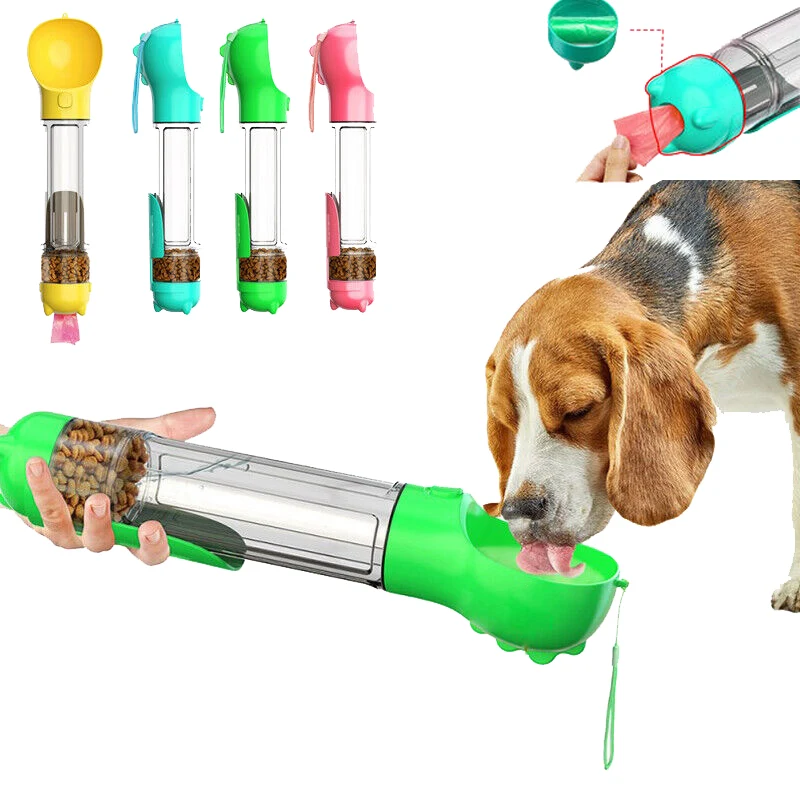 500ML Pet Water Bottle with Food Container And Poop Bag 1