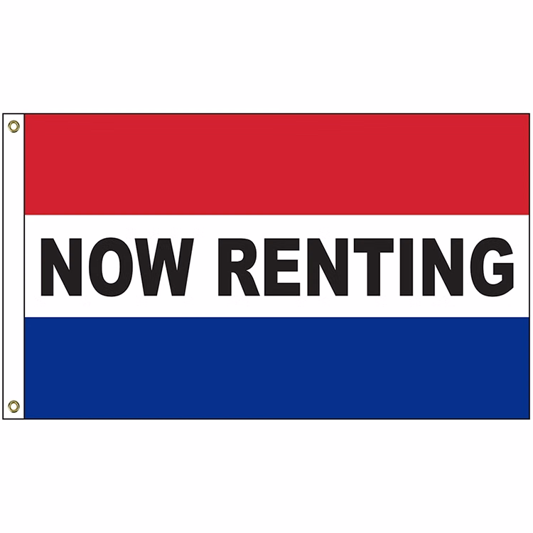 Now Renting 3' x 5' Message Flag with Heading and Grommets