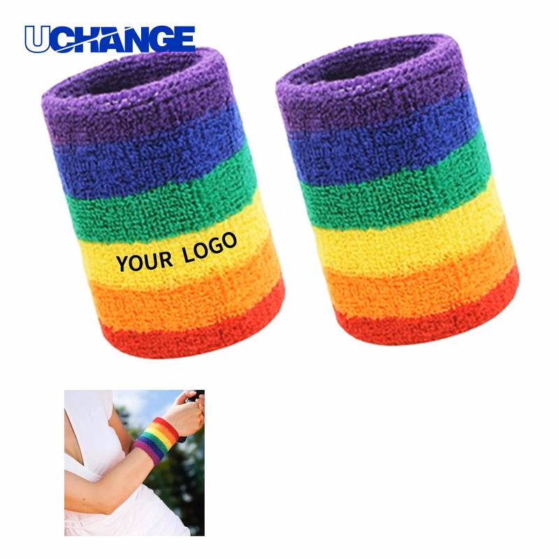 Absorbent Rainbow Band for Wrist Support for Sports