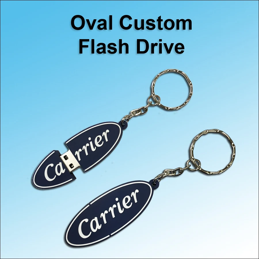 Oval Custom Flash Drive - 1 GB Memory 1