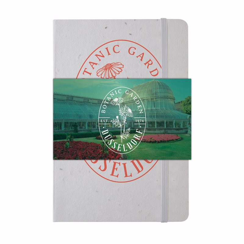 Recycled Seed Paper Journal w/ Graphic Wrap