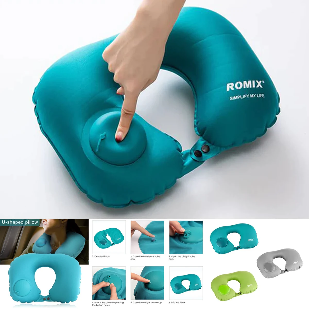 EZ Inflate Travel Neck Pillow 1