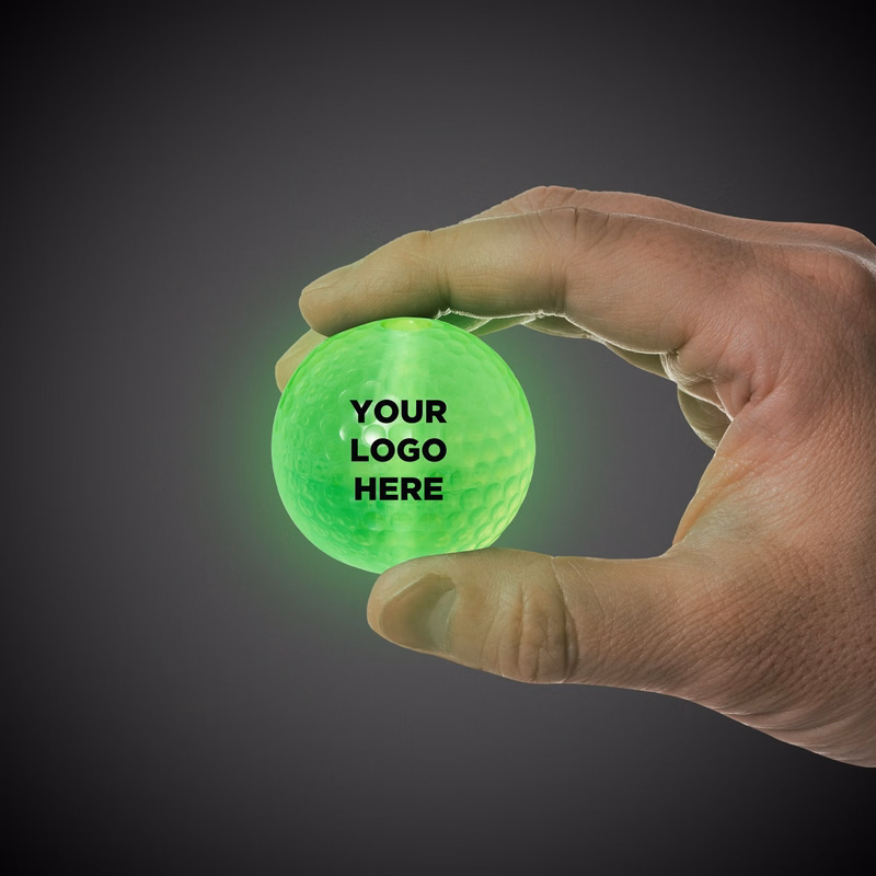 GREEN GLOW FLYER GOLF BALL (with a 1 1/2'' Jumbo Lightstick)