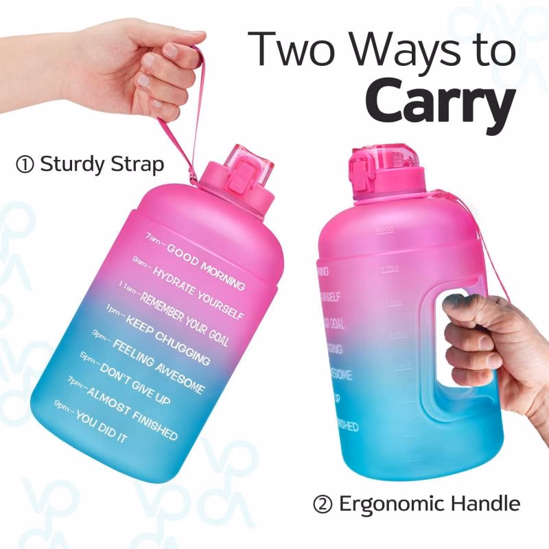 Half Gallon 64oz Sport Motivational Water Bottle