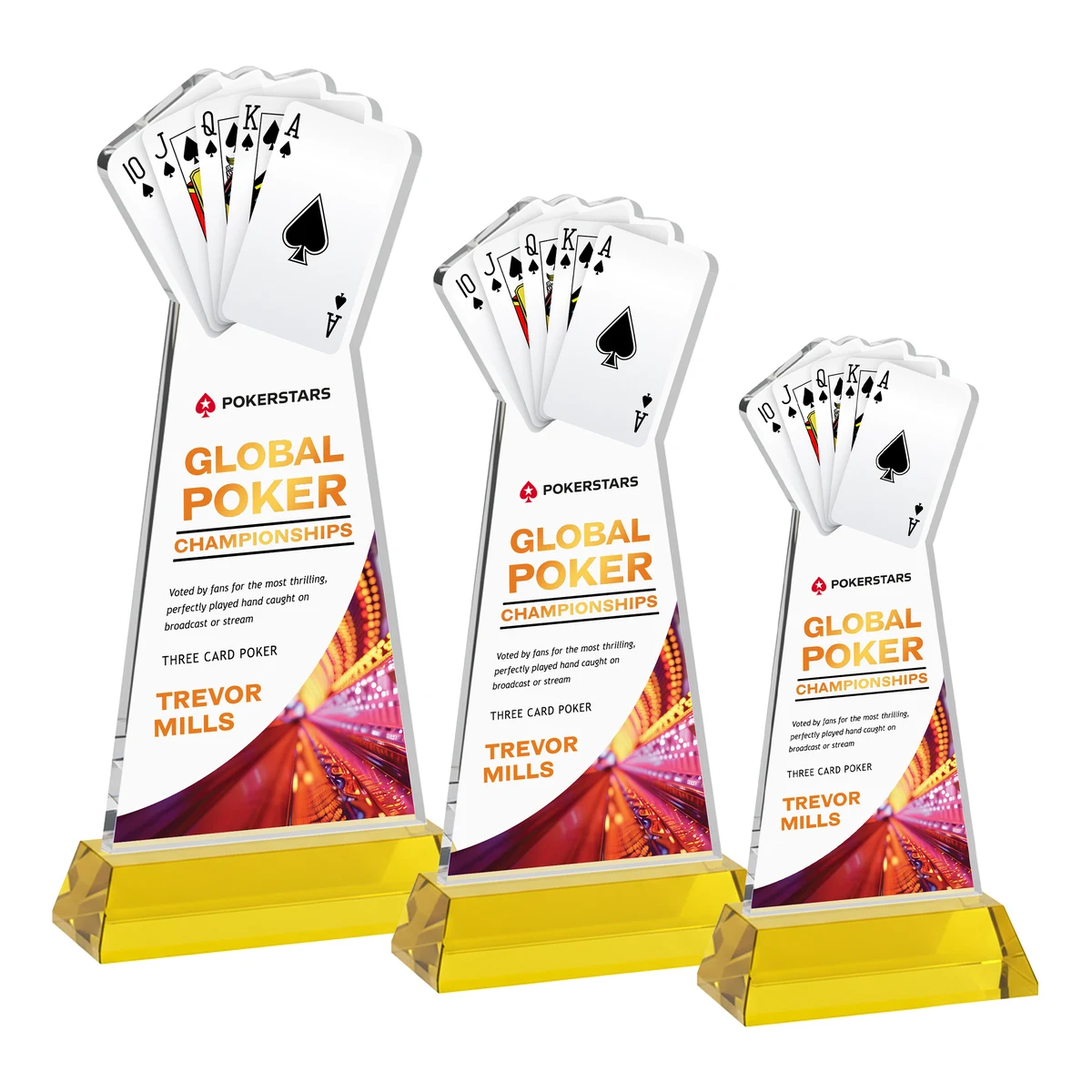 Poker VividPrint™ Award on Hartford Base - Gold 1