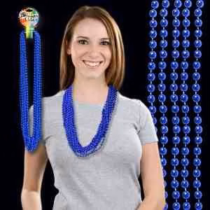 Blue Metallic Beaded Necklace