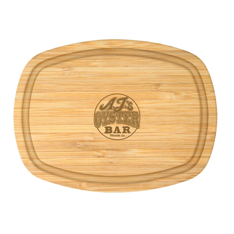 12" Arched Bamboo Cutting Board with Juice Groove 1