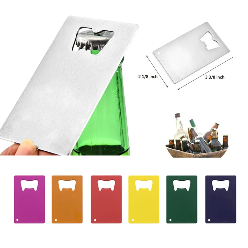 Credit Card Shaped Bottle Opener With Key Ring 1