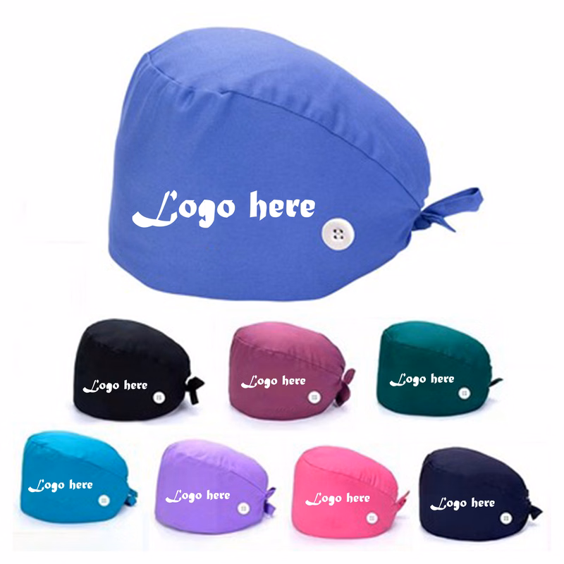 Medical Nurse Scrub Cap with Button