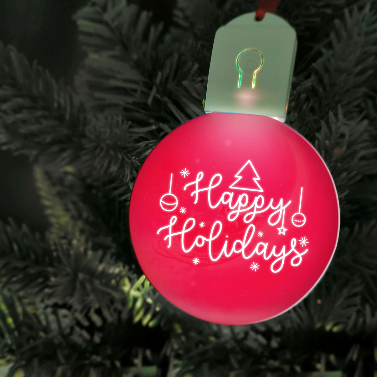 Free Shipping Full Color Christmas Illuminated Acrylic Round Ornament 1