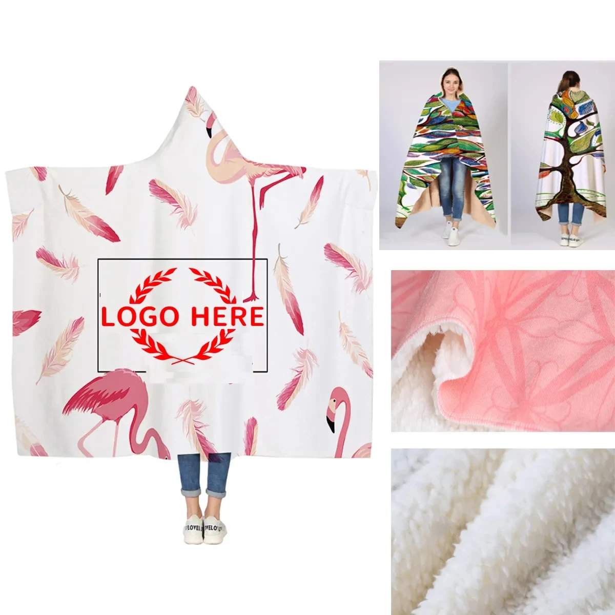 Custom Full Color Hooded Blanket Cloak 1