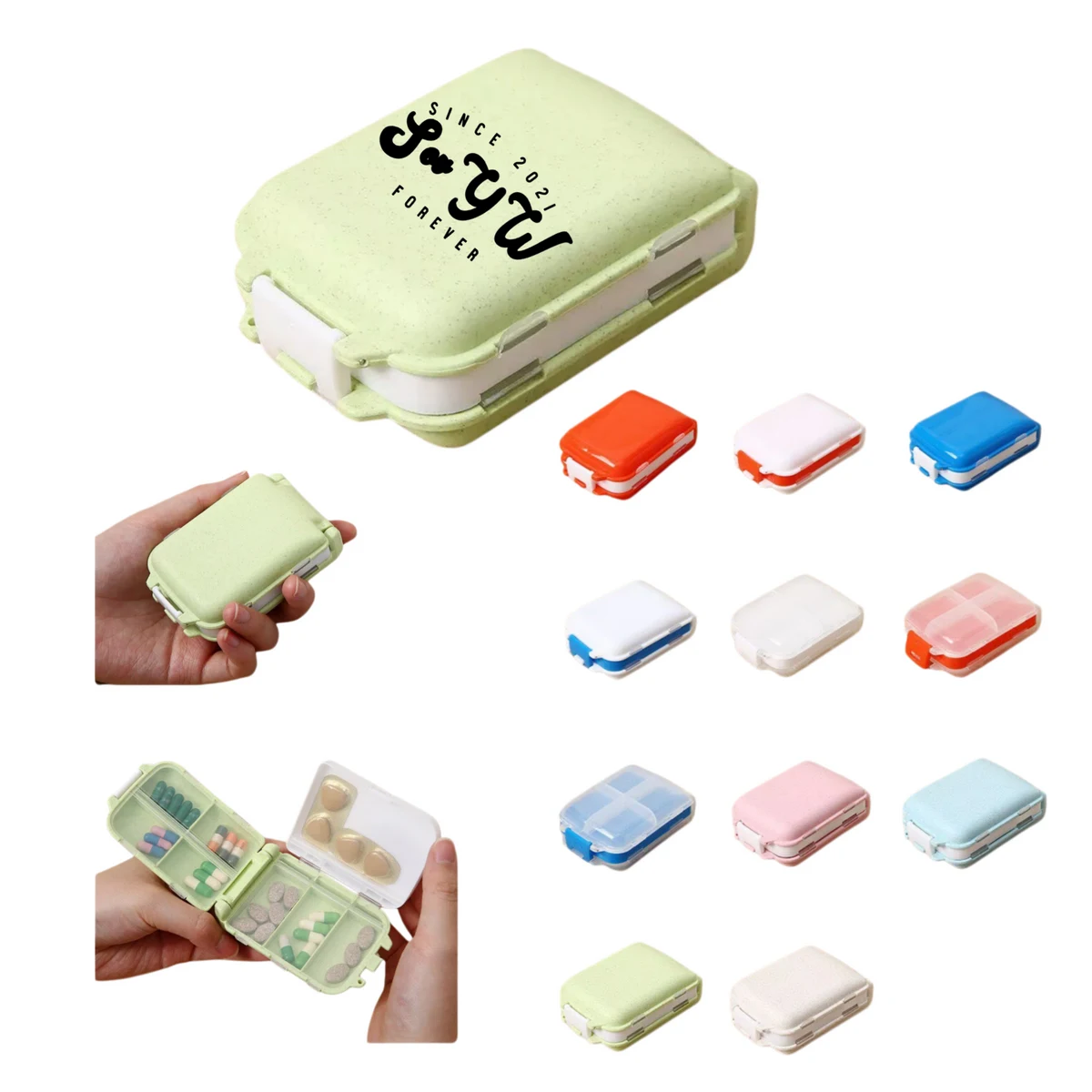 Triple-Layer 8-Compartment Pocket Pill Case 1