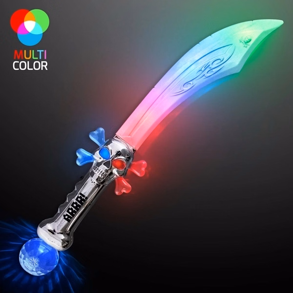LED Flashing Curved Pirate Sword