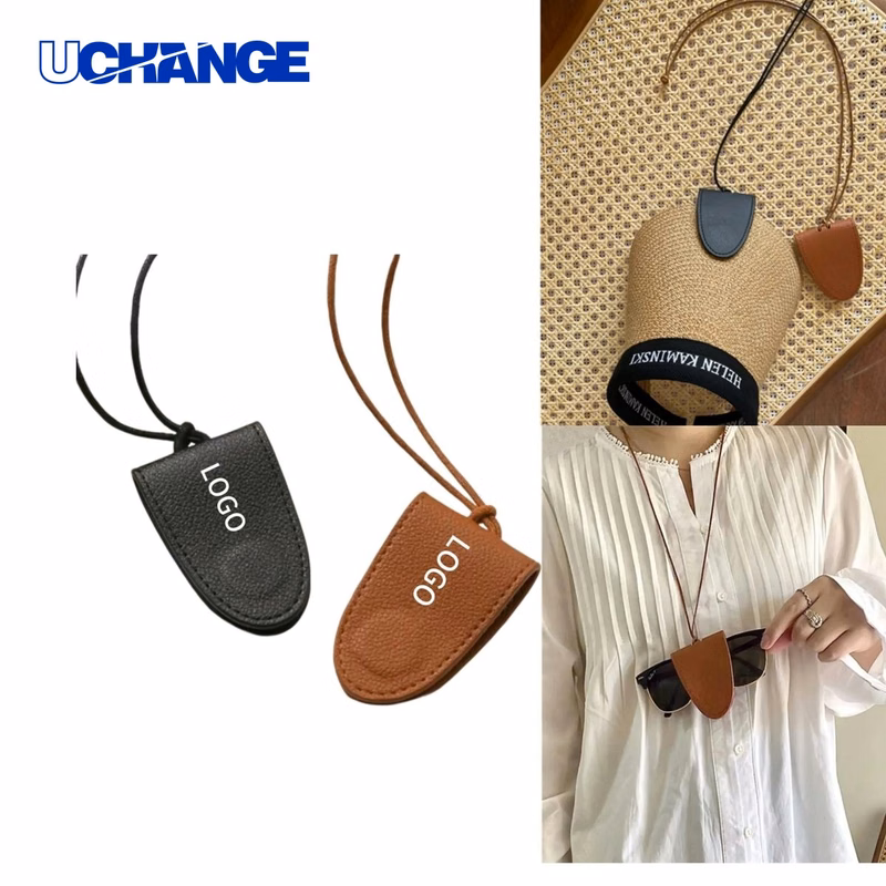 Magnetic Leather Sunglasses Holder Clip for Car and Desk
