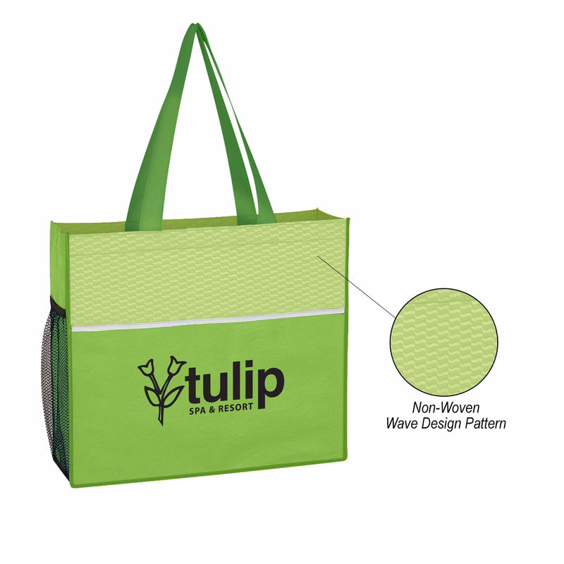 Non-Woven Wave Design Tote Bag